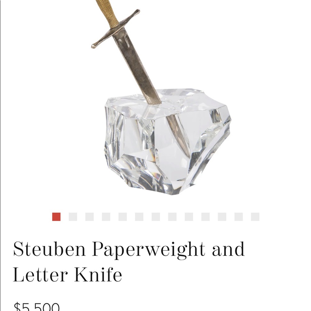 Vintage Steuben paperweight & letter knife